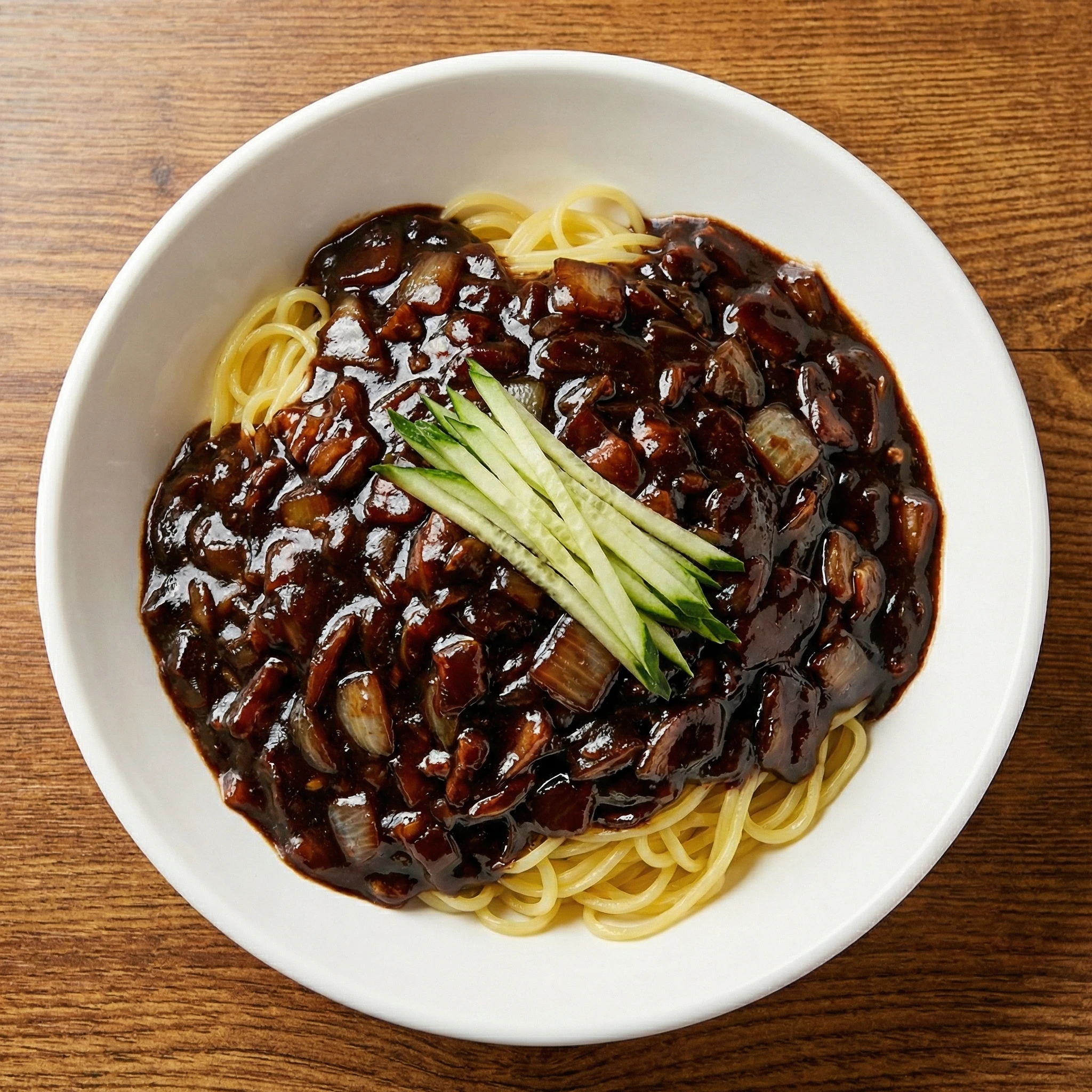Jajangmyun Korean Black Bean Noodles at Rae Mi Hyang Edmonton - Authentic Korean-Chinese cuisine